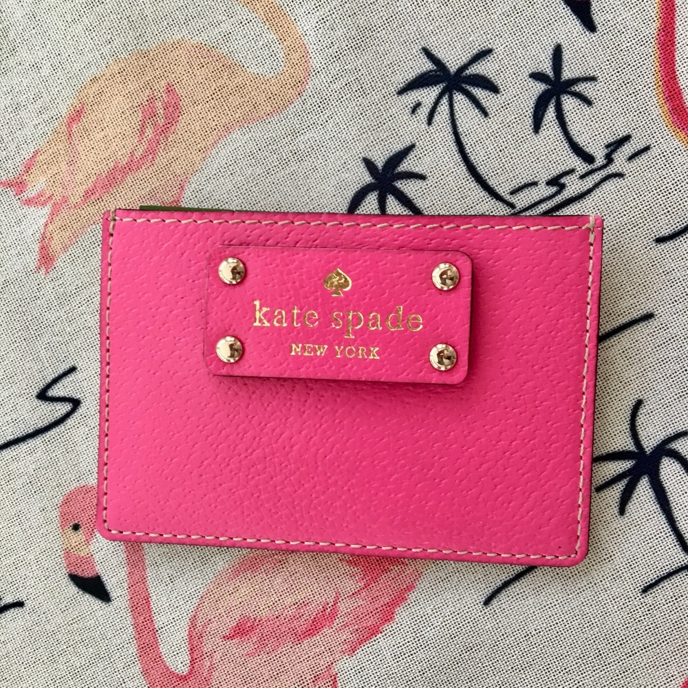 NWOT Kate Spade Pink and Tan Card Holder